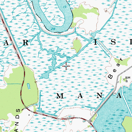 Topographic Map of Bear Island Game Management Area, SC