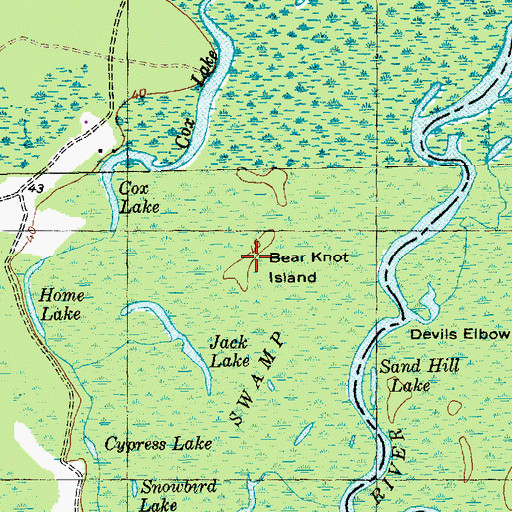 Topographic Map of Bear Knot Island, SC