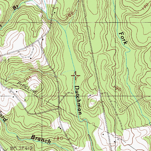 Topographic Map of Bearden Branch, SC