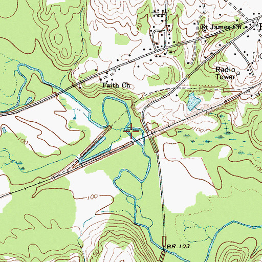 Topographic Map of Beaver Creek, SC