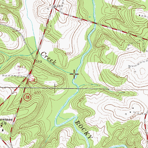 Topographic Map of Beaver Creek, SC