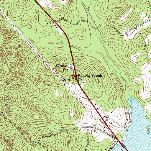 Topographic Map of Beaver Creek Church, SC