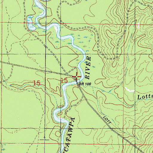 Topographic Map of Lotts Mill Creek, AL
