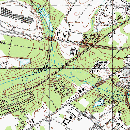 Topographic Map of Beaverdam Creek, SC