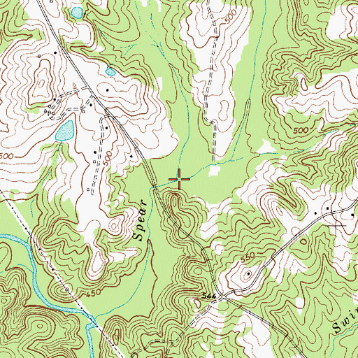 Topographic Map of Beaverdam Creek, SC