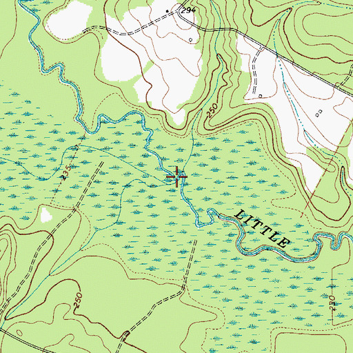 Topographic Map of Beaverdam Creek, SC