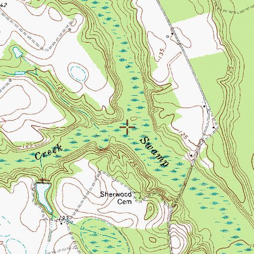 Topographic Map of Beaverdam Creek, SC