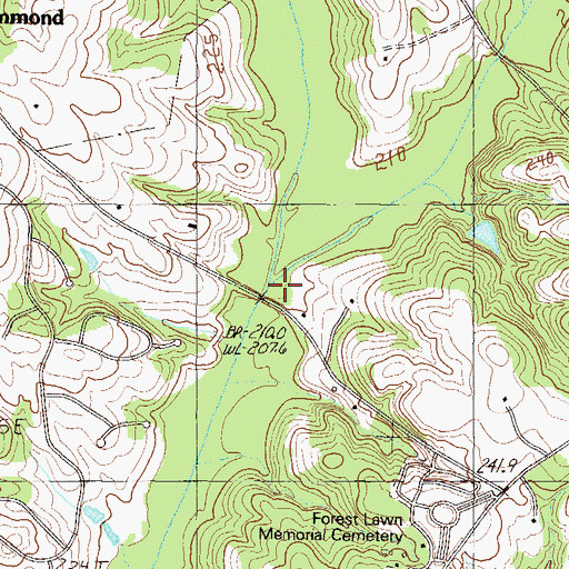 Topographic Map of Beaverdam Creek, SC