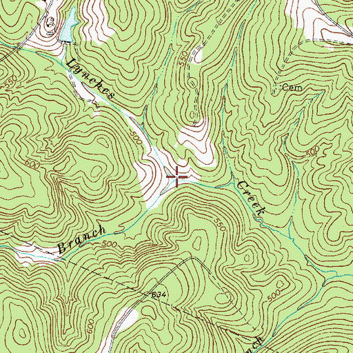 Topographic Map of Beckham Branch, SC