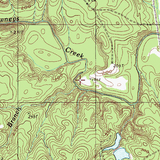 Topographic Map of Bee Branch, SC