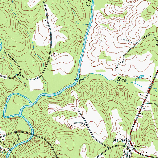 Topographic Map of Bee Branch, SC