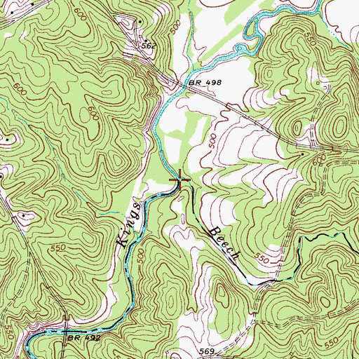 Topographic Map of Beech Branch, SC