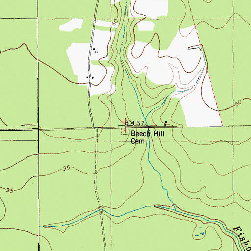 Topographic Map of Beech Hill Cemetery, SC