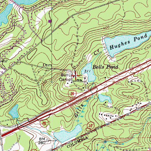 Topographic Map of Bells Camp, SC