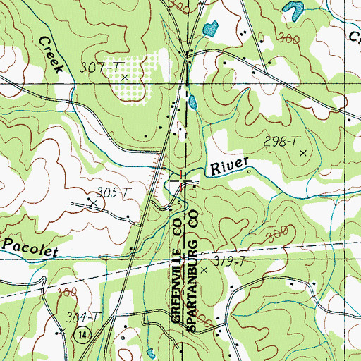Topographic Map of Belue Creek, SC