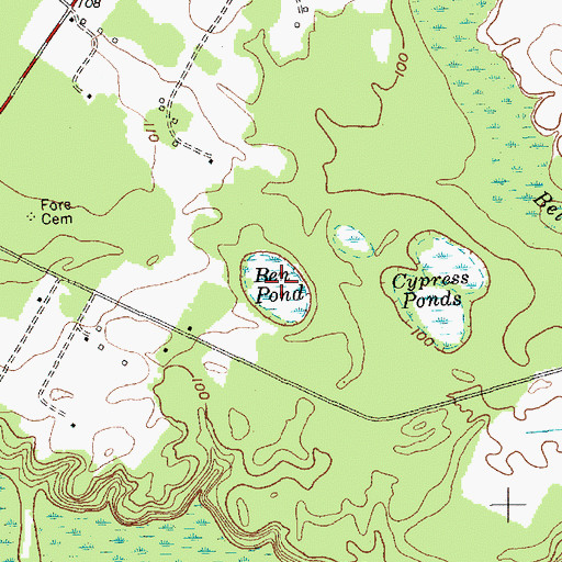 Topographic Map of Ben Pond, SC