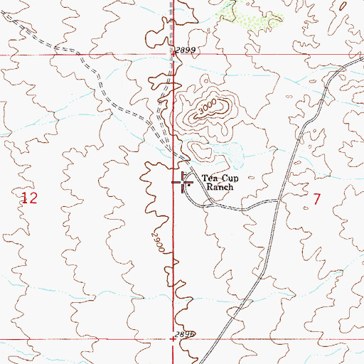 Topographic Map of Tea Cup Ranch, AZ
