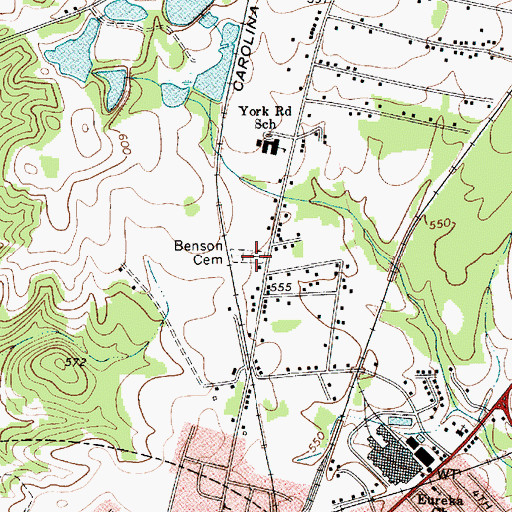 Topographic Map of Benson Cemetery, SC