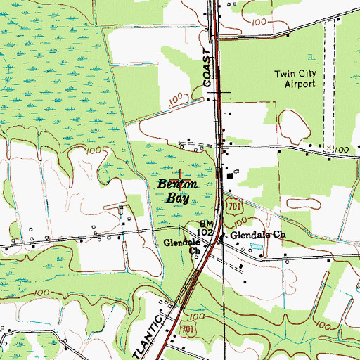 Topographic Map of Benton Bay, SC