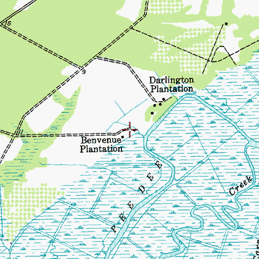 Topographic Map of Benvenue Plantation, SC