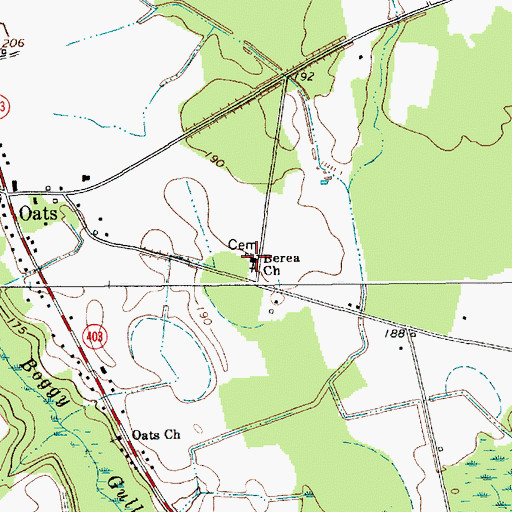 Topographic Map of Berea Church, SC
