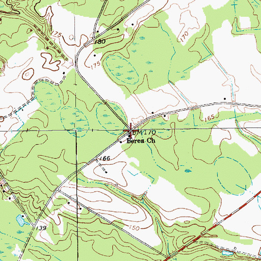 Topographic Map of Berea Church, SC