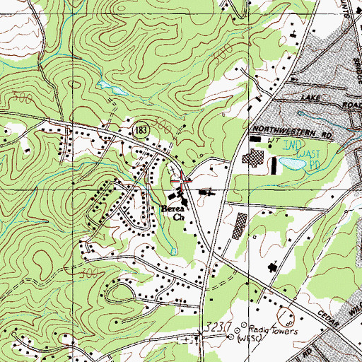 Topographic Map of Berea Church, SC