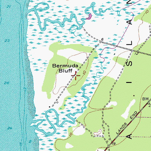 Topographic Map of Bermuda Bluff, SC
