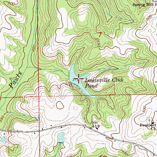 Topographic Map of Louisville Club Pond, AL