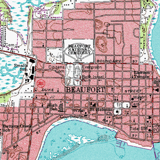 Topographic Map of Beth Israel Cemetery, SC