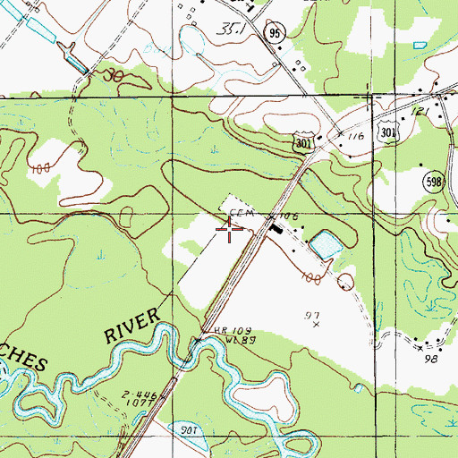 Topographic Map of Bethany Cemetery, SC