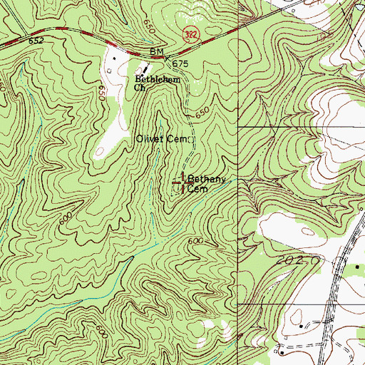 Topographic Map of Bethany Cemetery, SC