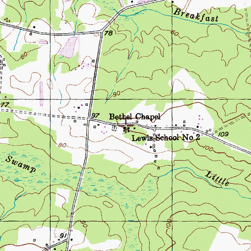 Topographic Map of Bethel Chapel, SC