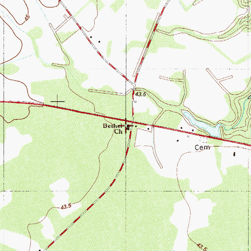 Topographic Map of Bethel Church, SC