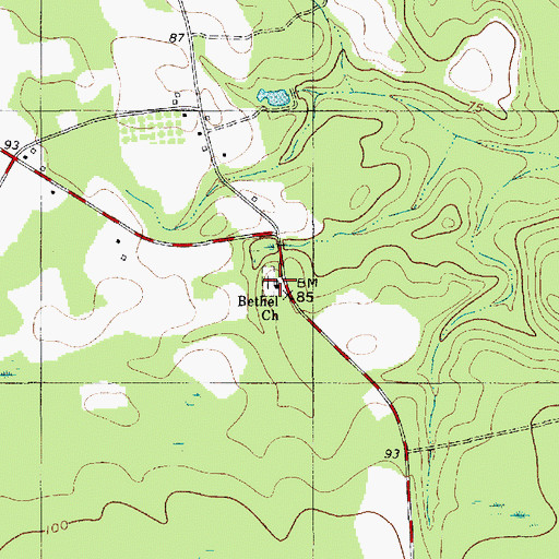Topographic Map of Bethel Church, SC
