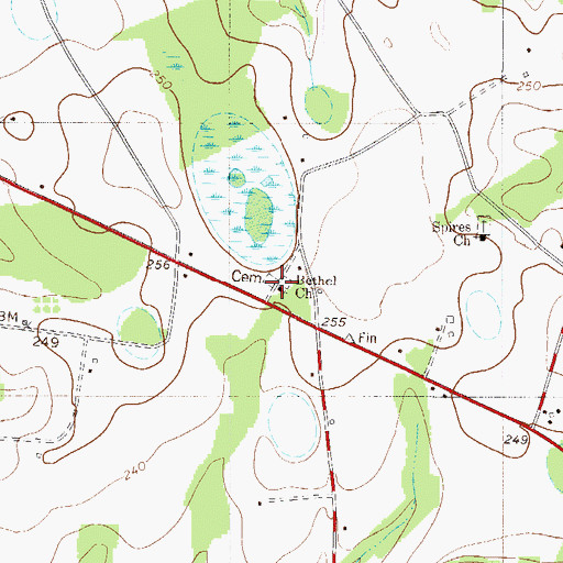 Topographic Map of Bethel Church, SC