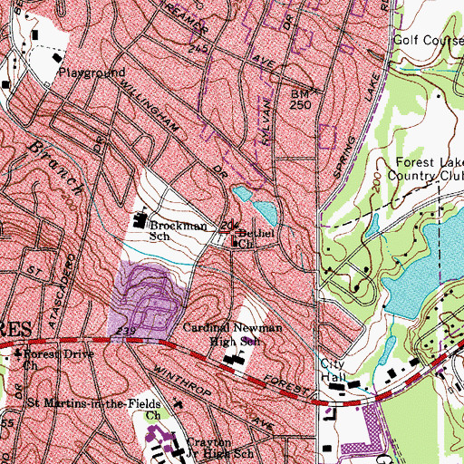 Topographic Map of Bethel Church, SC