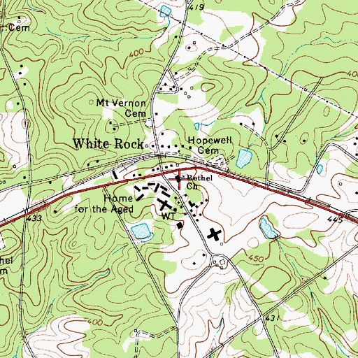 Topographic Map of Bethel Church, SC