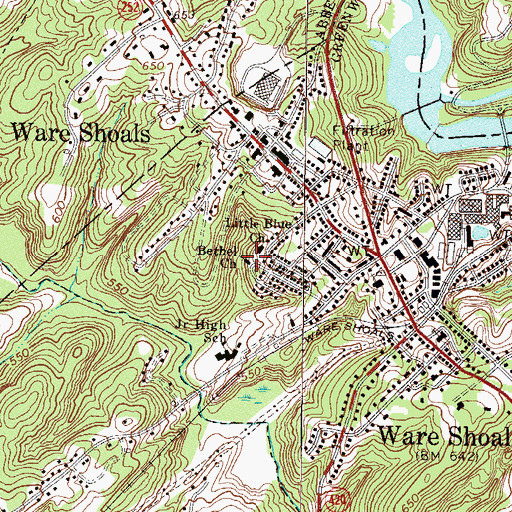 Topographic Map of Bethel Church, SC