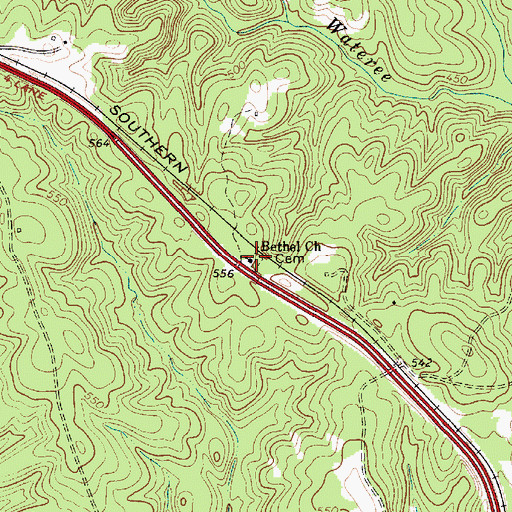 Topographic Map of Bethel Church, SC
