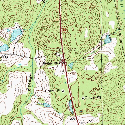 Topographic Map of Bethel Church, SC