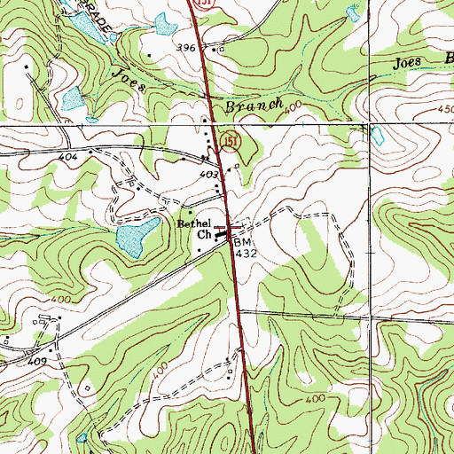 Topographic Map of Bethel Church, SC