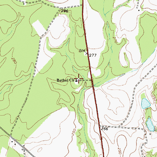Topographic Map of Bethel Church, SC