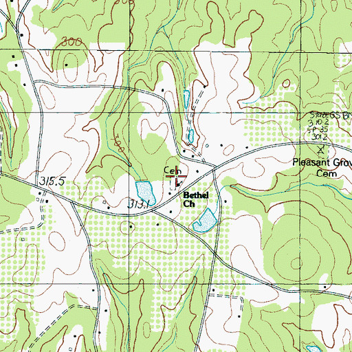 Topographic Map of Bethel Church, SC