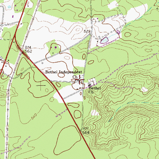 Topographic Map of Bethel Independent Church, SC
