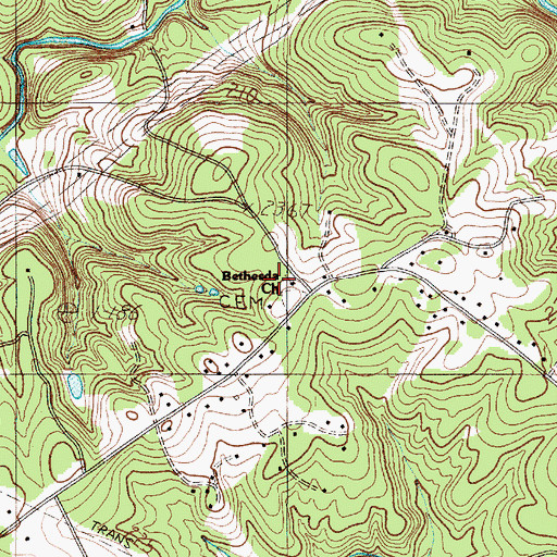 Topographic Map of Bethesda Church, SC