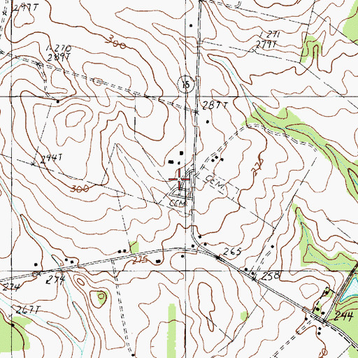 Topographic Map of Bethlehem Cemeteries, SC