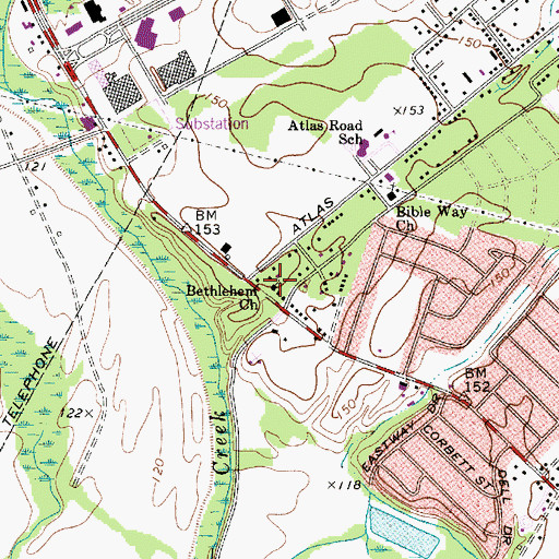 Topographic Map of Bethlehem Church, SC