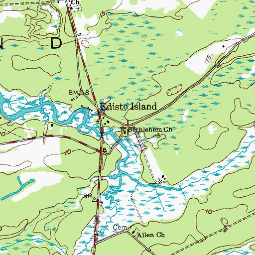 Topographic Map of Bethlehem Church, SC