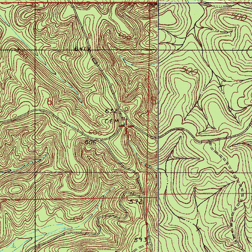 Topographic Map of Lovelady Cemetery, AL